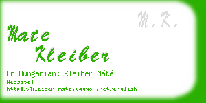 mate kleiber business card