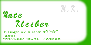 mate kleiber business card